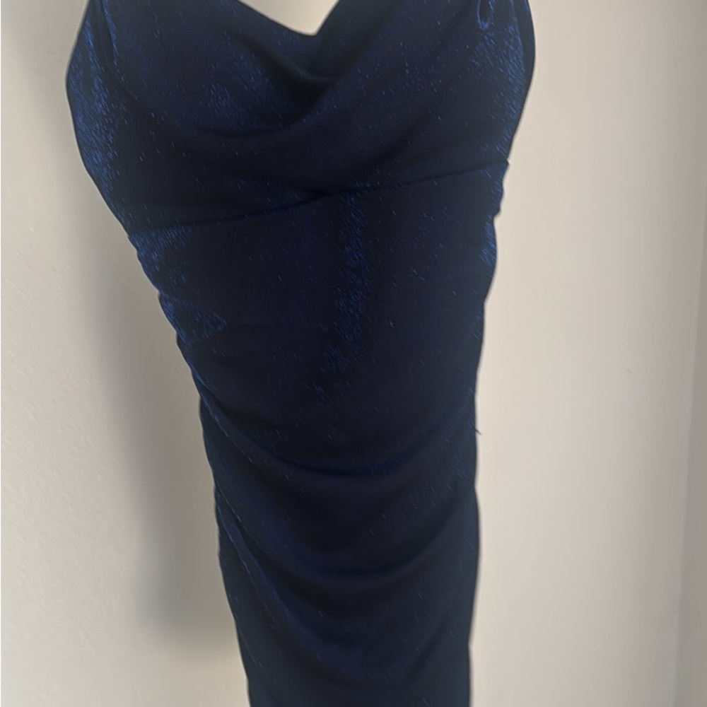 Chic Strapless Navy Dress